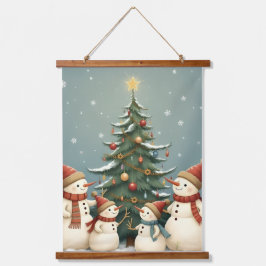 Whimsical Patchwork Christmas Teddy Bear Hangend Wandkleed