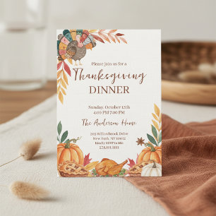 Whimsical Patchwork Kalkoen Thanksgiving Kaart