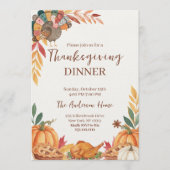 Whimsical Patchwork Kalkoen Thanksgiving Kaart (Voorkant)