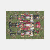 Whimsical Patchwork Kerst Notenkraker Trio Fleece Deken (Voorkant (Horizontaal))