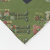 Whimsical Patchwork Kerst Notenkraker Trio Fleece Deken (Hoek)