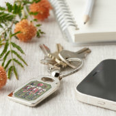 Whimsical Patchwork Kerst Notenkraker Trio Sleutelhanger (Zijkant)