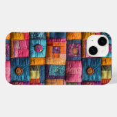 Whimsical Patchwork Quilt Patroon: kleurrijk ontwe Case-Mate iPhone Case (Achterkant (horizontaal))