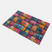 Whimsical Patchwork Quilt Patroon: kleurrijk ontwe Deurmat (Schuin)