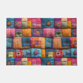 Whimsical Patchwork Quilt Patroon: kleurrijk ontwe Deurmat (Voorkant)