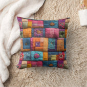 Whimsical Patchwork Quilt Patroon: kleurrijk ontwe Kussen (Deken)
