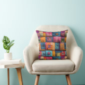 Whimsical Patchwork Quilt Patroon: kleurrijk ontwe Kussen (Stoel)
