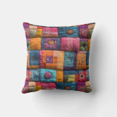 Whimsical Patchwork Quilt Patroon: kleurrijk ontwe Kussen (Achterkant)