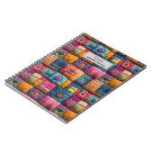 Whimsical Patchwork Quilt Patroon: kleurrijk ontwe Notitieboek (Linkerzijde)