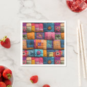 Whimsical Patchwork Quilt Patroon: kleurrijk ontwe Servet (Insitu)