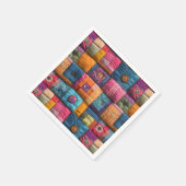 Whimsical Patchwork Quilt Patroon: kleurrijk ontwe Servet (Hoek)
