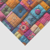 Whimsical Patchwork Quilt Patroon: kleurrijk ontwe Tissuepapier (Detail)