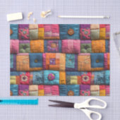Whimsical Patchwork Quilt Patroon: kleurrijk ontwe Tissuepapier (Craft)