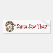 Whimsical Patchwork Santa Folk Christmas Bumpersticker (Voorkant)