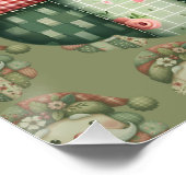 Whimsical Patchwork Santa Folk Christmas Perfect Poster (Hoek)