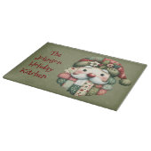 Whimsical Patchwork Santa Folk Christmas Snijplank (Hoek)