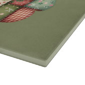 Whimsical Patchwork Santa Folk Christmas Snijplank (Hoek)