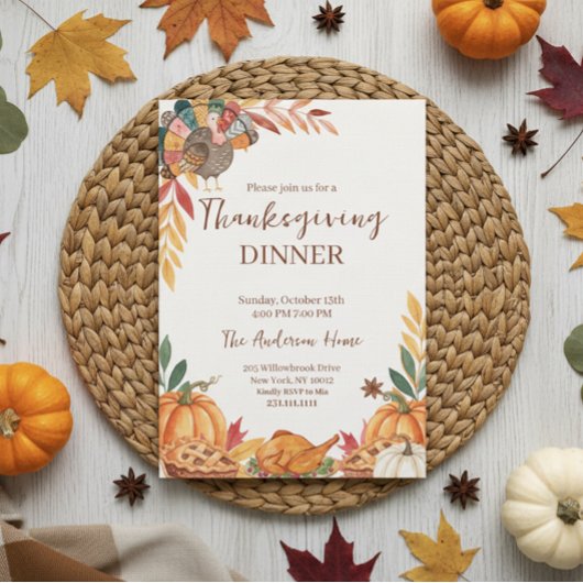 Whimsical Patchwork Turkey Thanksgiving Kaart