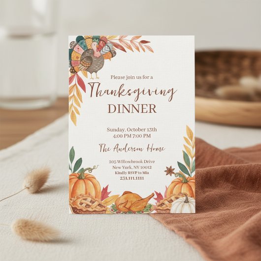 Whimsical Patchwork Turkey Thanksgiving Kaart