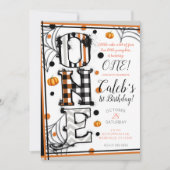 Whimsical Patroon Halloween Mashup 1e verjaardag Kaart (Voorkant)