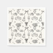 Whimsical patroon, hand getrokken bruiloft servet (Voorkant)