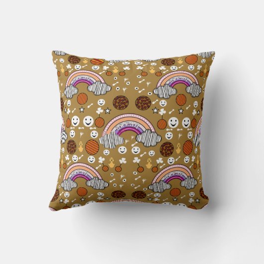 Whimsical patroon met wolken, smileys, hart kussen (Achterkant)