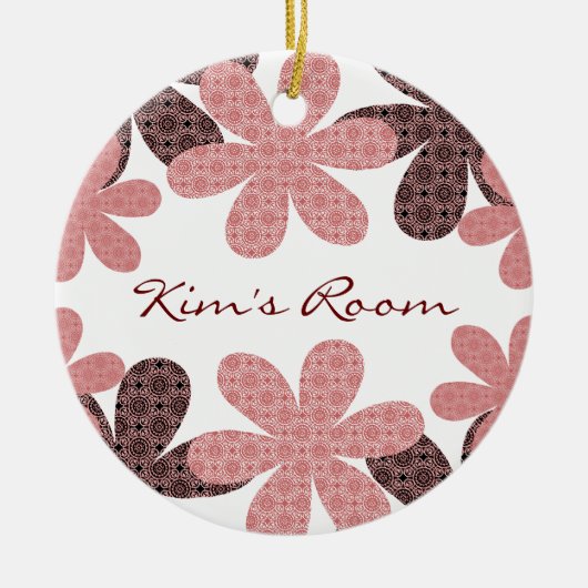 Whimsical Patterated Flowers door Hanger Ornament (Voorkant)