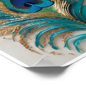 Whimsical pauwenveer kunstwerk Poster Wall Art (Hoek)