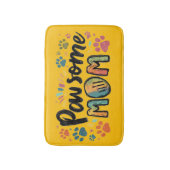 Whimsical "Pawsome MOM" Graphic met kleurrijke pot Badmat (Voorkant Verticaal)