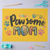 Whimsical "Pawsome MOM" Graphic met kleurrijke pot Tissuepapier (Craft)