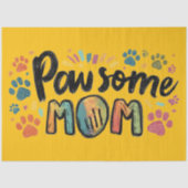 Whimsical "Pawsome MOM" Graphic met kleurrijke pot Tissuepapier (Voorkant)