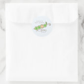 Whimsical Pea in a Pod Boy Baby shower Sticker (Tas)