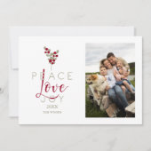 Whimsical Peace Love Joy Classic Christmas Photo (Voorkant)