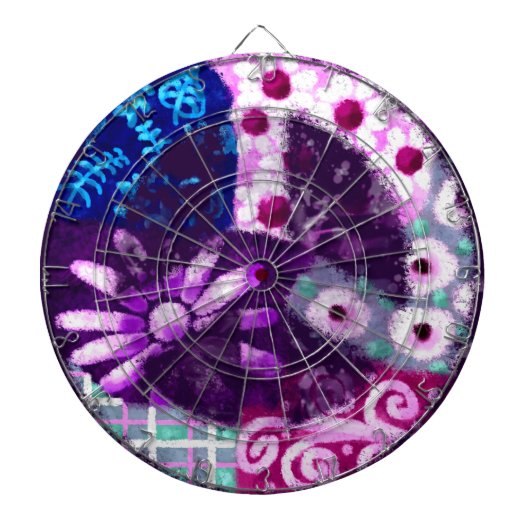 Whimsical Peace Sign Regulation Dartboard w/Darts Dartbord (Voorkant)