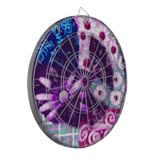 Whimsical Peace Sign Regulation Dartboard w/Darts Dartbord (Voorkant Links)
