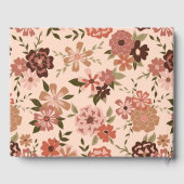 Whimsical Peach Brown Floral Vakantiehuis Ontbijt Gastenboek (Achterkant)