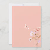 Whimsical Peach Lila Wildflower Bruiloft Kaart (Achterkant)