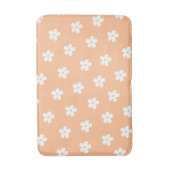 Whimsical Peach & White Floral Retro, vrolijk Badmat (Voorkant Verticaal)