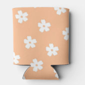 Whimsical Peach & White Floral Retro, vrolijk Blikjeskoeler (Achterkant)