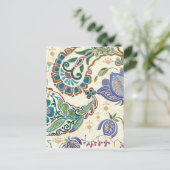 Whimsical Peacock Briefkaart (Staand voorkant)