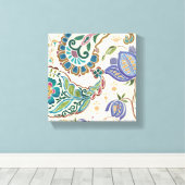 Whimsical Peacock Canvas Afdruk (Insitu (Houten vloer))