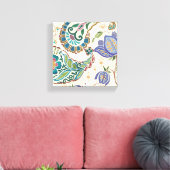 Whimsical Peacock Canvas Afdruk (Insitu (Woonkamer))