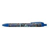 Whimsical Peacock Chalk Pastel Bird gepersonalisee Blauwe Inkt Pen (Bovenkant)