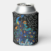 Whimsical Peacock Chalk Pastel Bird gepersonalisee Blikjeskoeler (Blikje Achterkant)