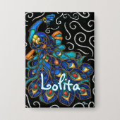 Whimsical Peacock Chalk Pastel Bird gepersonalisee Button (Voorkant)