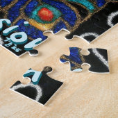 Whimsical Peacock Chalk Pastel Bird gepersonalisee Legpuzzel (Zijkant)