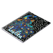 Whimsical Peacock Chalk Pastel Bird gepersonalisee Notitieboek (Linkerzijde)