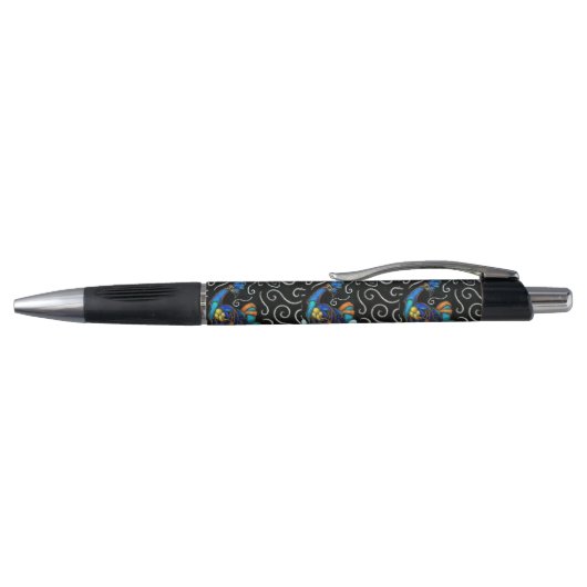 Whimsical Peacock Chalk Pastel Bird gepersonalisee Pen (Bovenkant)