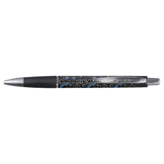 Whimsical Peacock Chalk Pastel Bird gepersonalisee Pen (Achterkant)