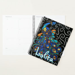 Whimsical Peacock Chalk Pastel Bird gepersonalisee Planner